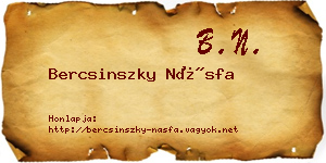 Bercsinszky Násfa névjegykártya